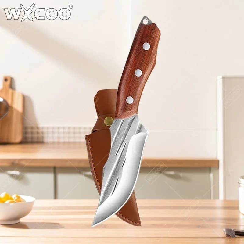 WXCOO Stainless Steel bone knife Forged, Butcher's knife, Multipurpose kitchen knife for meat, fruit and vegetables