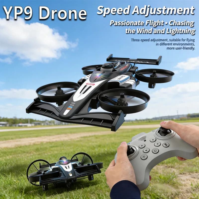 Quadricottero Dual Mode Terra-Aria, Auto da Corsa Acrobatica, Veicolo Aereo 2 in 1, Modello di Aereo ad Ala Fissa, Drone Volante, Regali di Natale