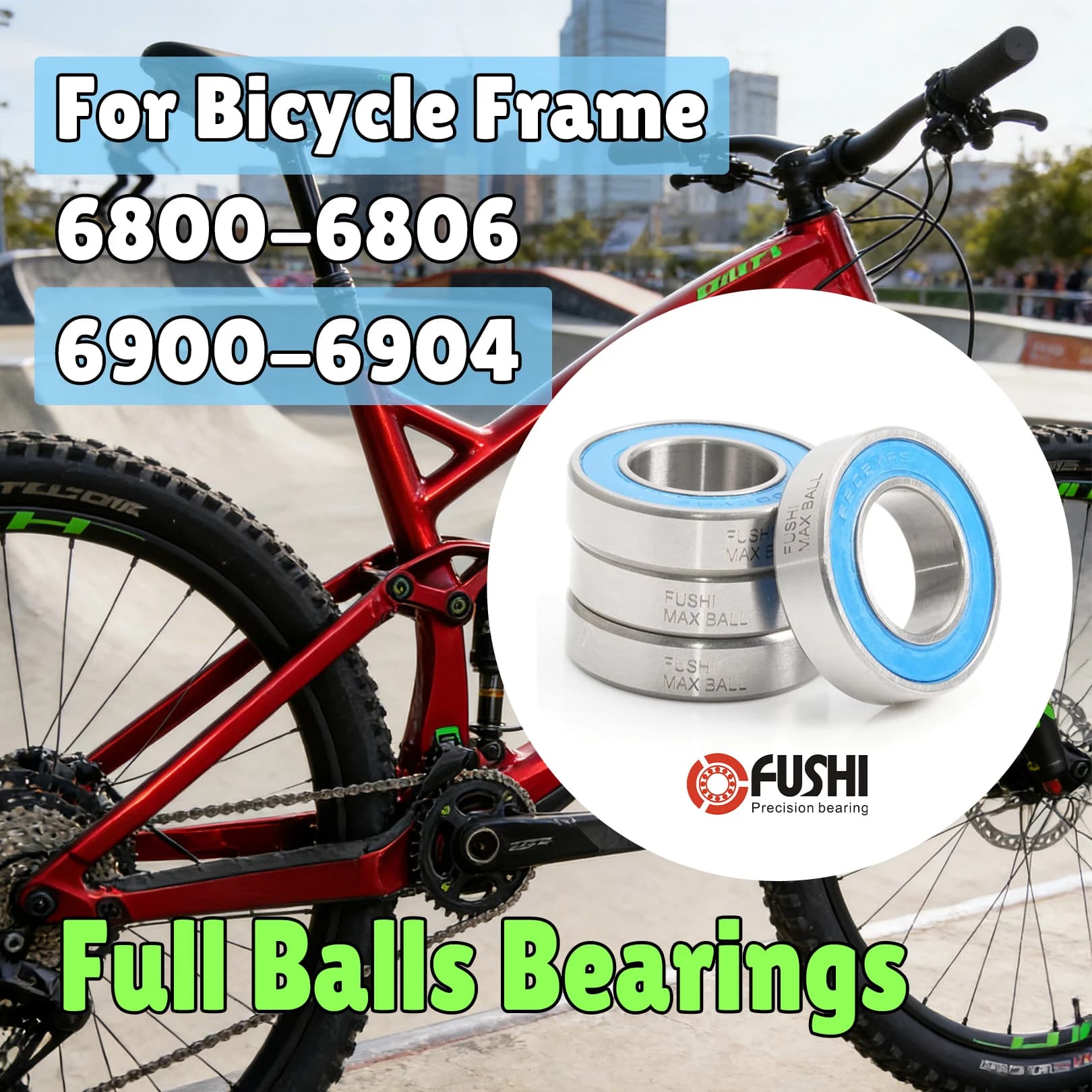 4PCS MAX Bearings 6800 6801 6802 6803 6804 6805 6901 6902 6903 6900 Full Balls RVFB 2RS RSV for Bicycle Frame Replacement LLU
