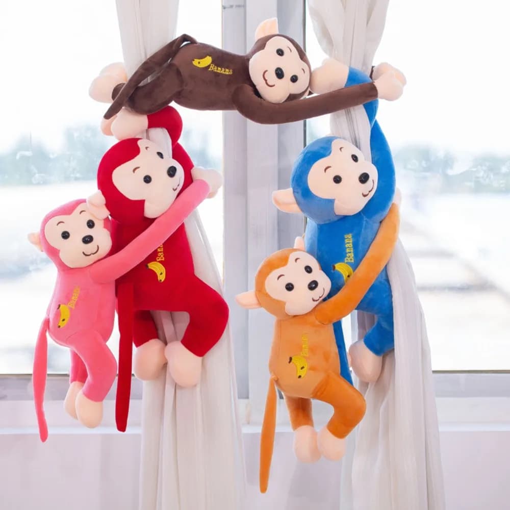 Scimmia a braccio lungo bambola di peluche morbido braccio lungo coda scimmia bambola animale carino scimmia appesa scimmia peluche decorazione
