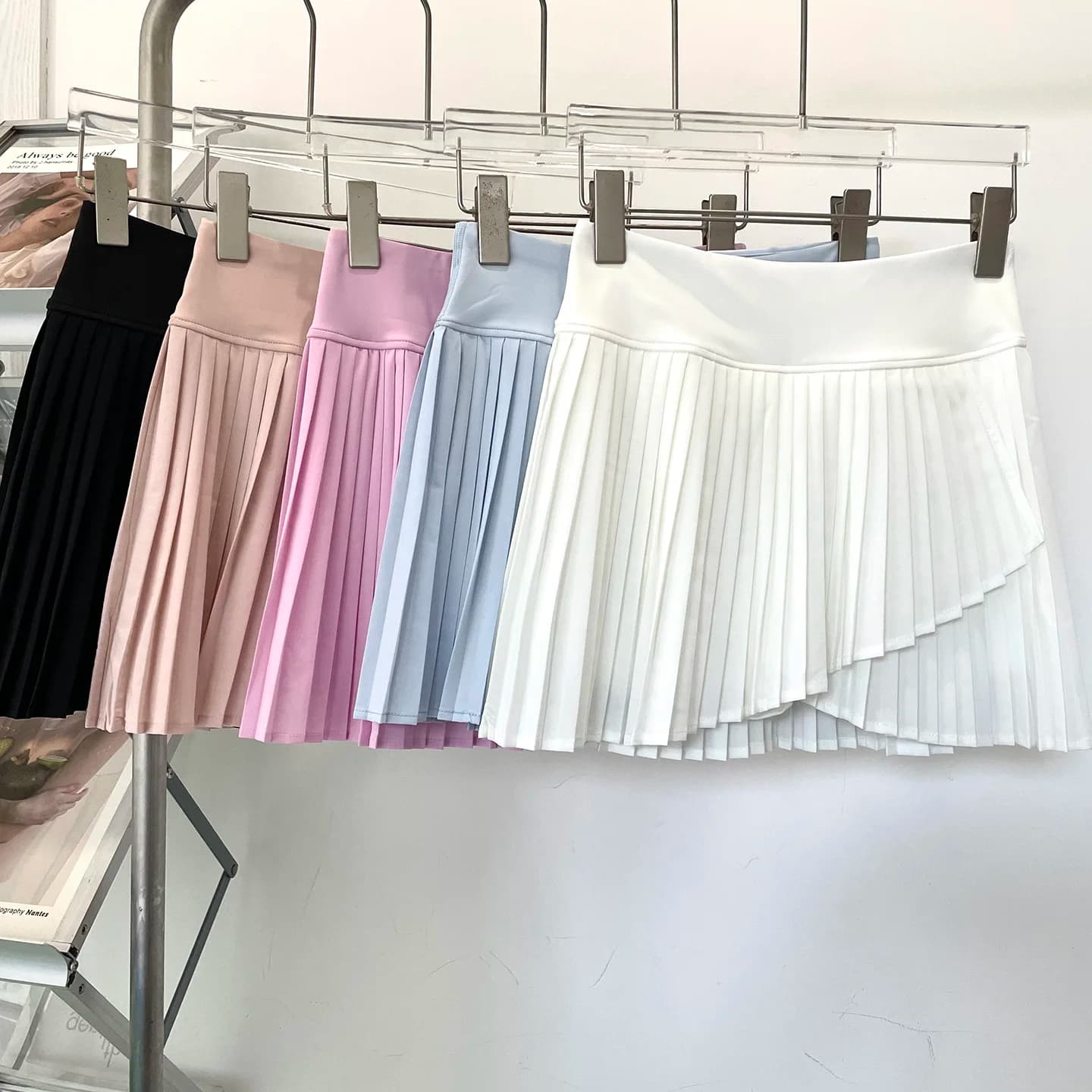 Tennis Skirt Running Yoga Quick Dry Anti-exposure Built-in Elastic Liner High Waist Pleated Summer Women