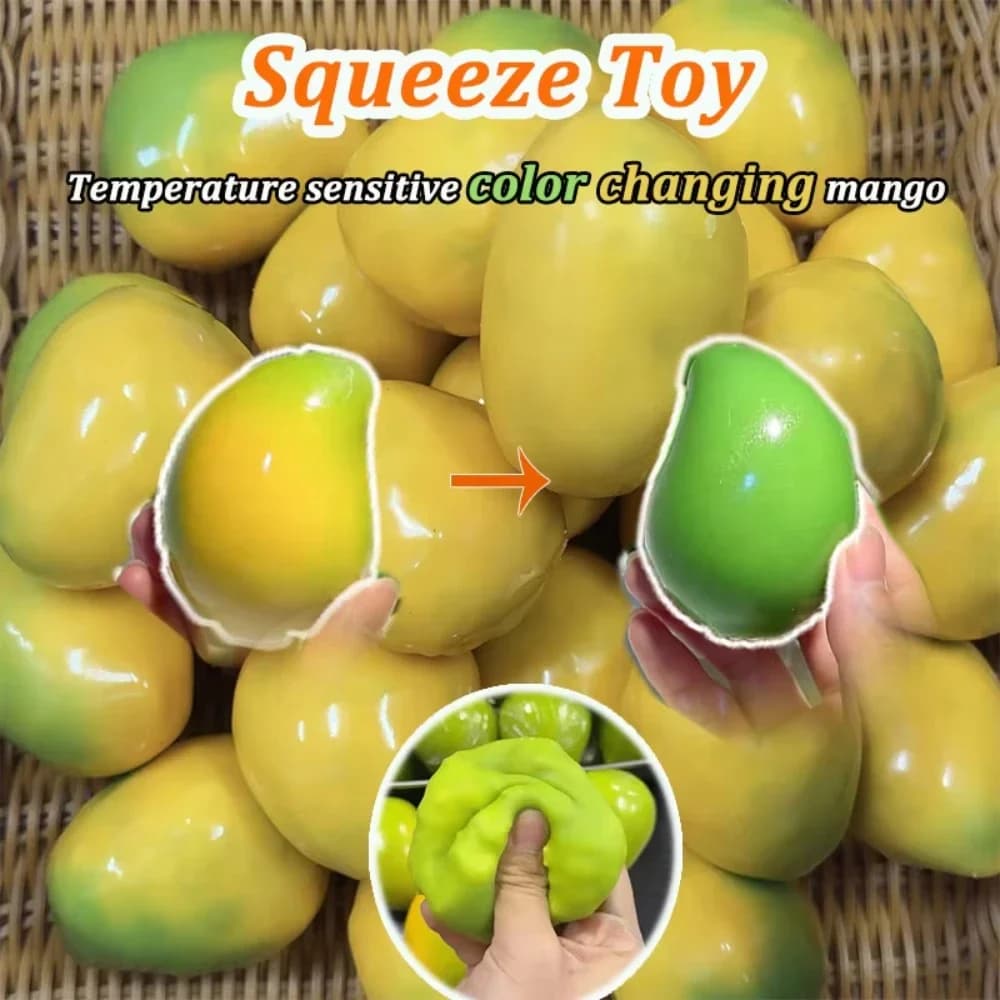 New Handmade Crispy Mango Squishy Stress Ball Crunchy Squeeze Fidget Toy Round Blocks ASMR Sensory Decompression for Adults