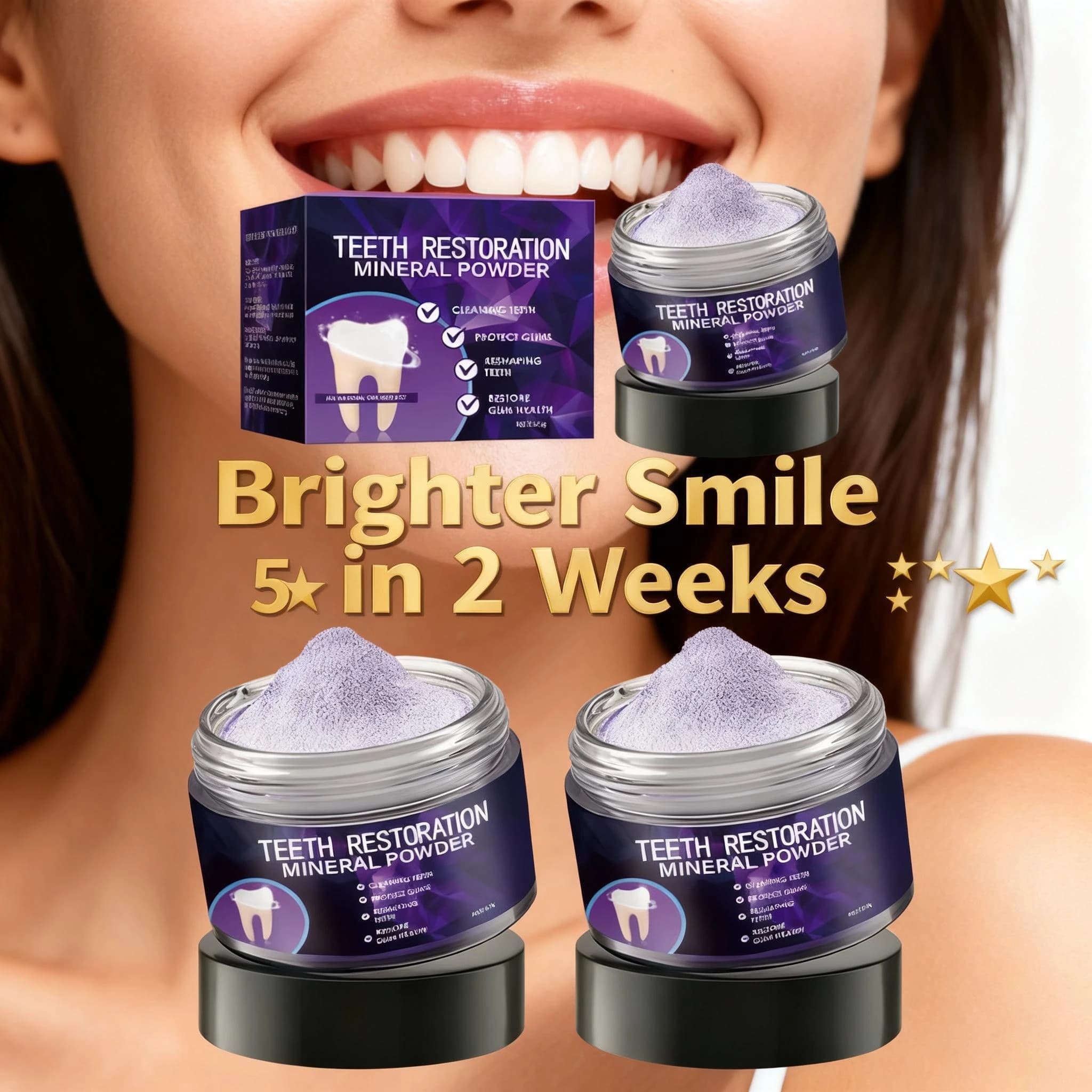 3PCS Tooth Whitening Powder Remove Macchia Reparation Gel Nail Polish Powder Dente For Sensible Tooths and Care of Hydroxyapatitis Powder