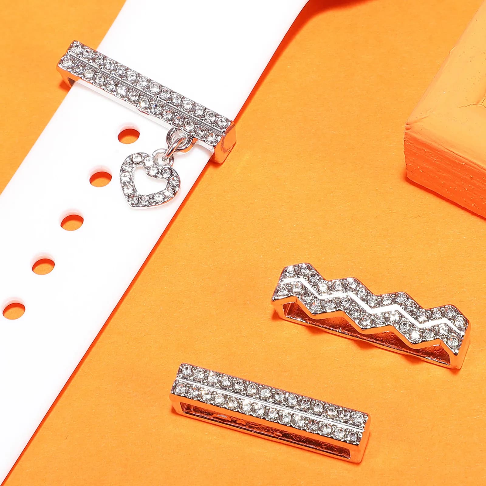 Set of 3 Premium Decorative Rings in Alloy for Straps, Bling Charm for Straps, Durable Fashion Accessories for Watches, Birthday Gift
