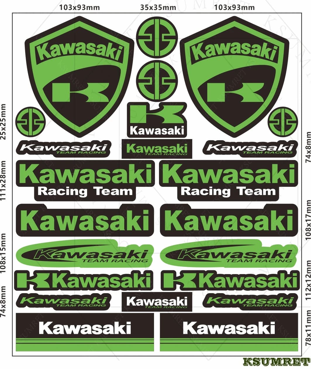 Adesivi Riflettenti Impermeabili per Moto Kawasaki Ninja, Decorazioni per Casco da Corsa, Accessori Moto Ninja, Adesivi Sponsor