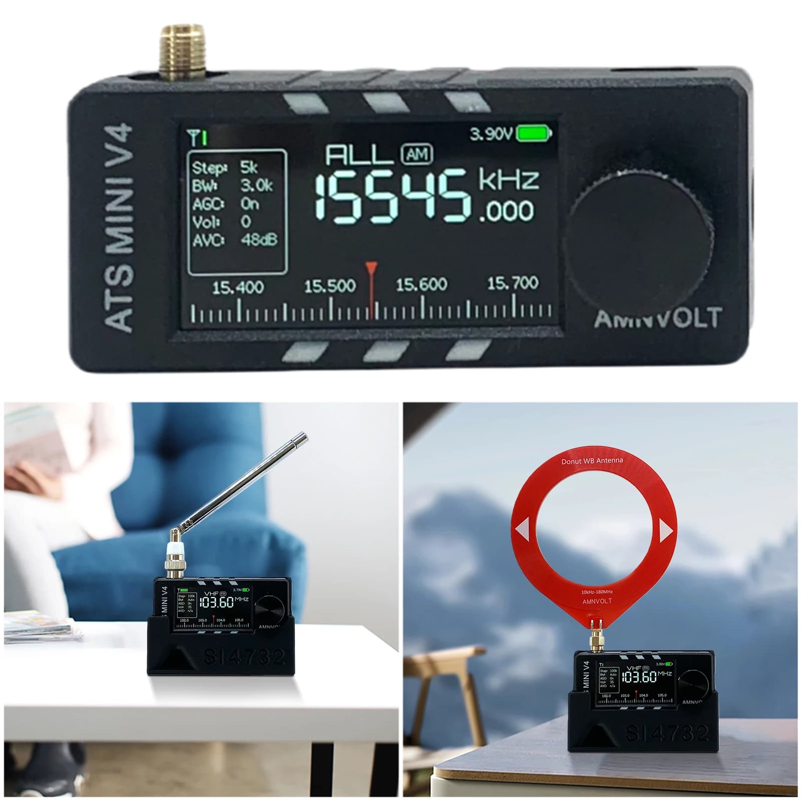 Radio Portatile AM FM con Supporto e Amplificatore per Cuffie, Radio a Transistor LSB USB per Passeggiate, Escursioni e Campeggio