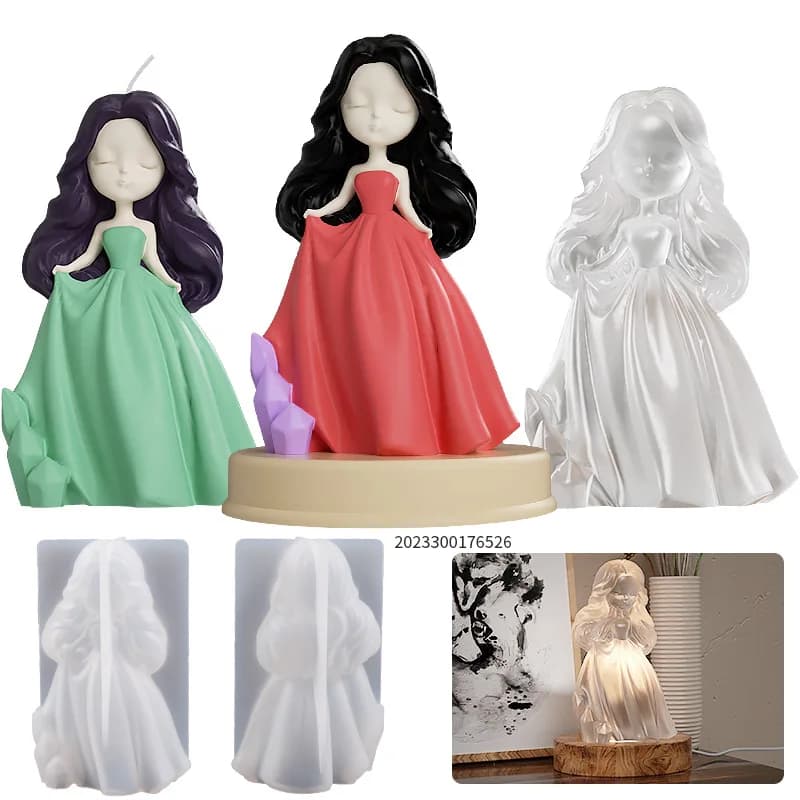 New mold in clay ceramic kitchen fresh home DIY mold cartoon princess with skirt girl self deodorant for environments silicone molds for chalk dolls