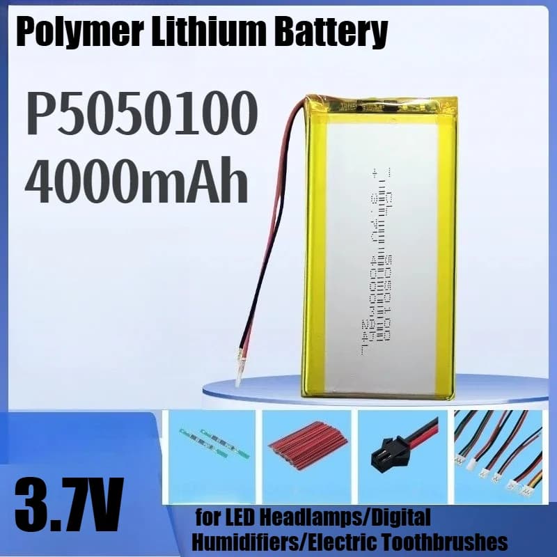 4000 mAh 5050100 lithium polymer battery - Rechargeable power supply for LED front lamps/digital humidifiers/electric brushes