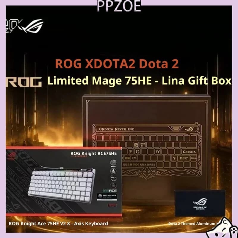 ROG Falchion Ace 75 HE x DOTA2 Lina Limited Gift Box HFX V2X Switch Gaming Keyboard With Aluminum Alloy Keycaps For PC Gamer