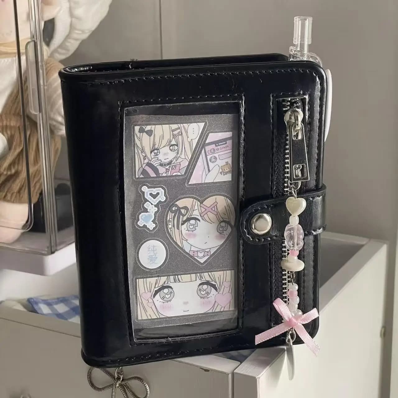 Korean Style Kawaii M5 PU Leather Loose Leaf Notebook DIY Journal Planner with Detachable Pages & Window Cover