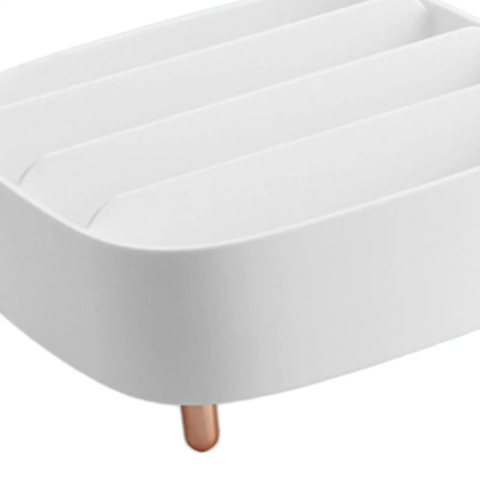 Contenitore Multifunzione da Tavolo per Trucchi, Organizzatore Cosmetico con Cassetto per Ombretti, Espositore a 4 Scomparti per Vanity