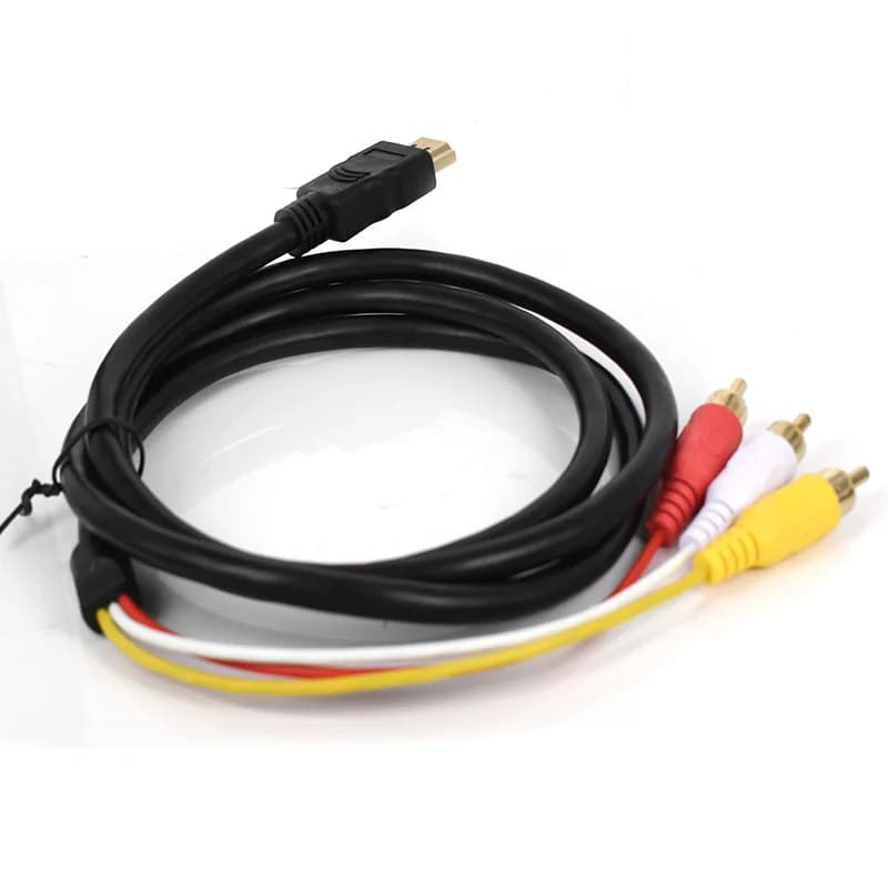 HDMI To 3RCA Adapter Cord 1.5M Gold Plated AV Composite Cable For Old TV Projector Audio Video Signal Transfer