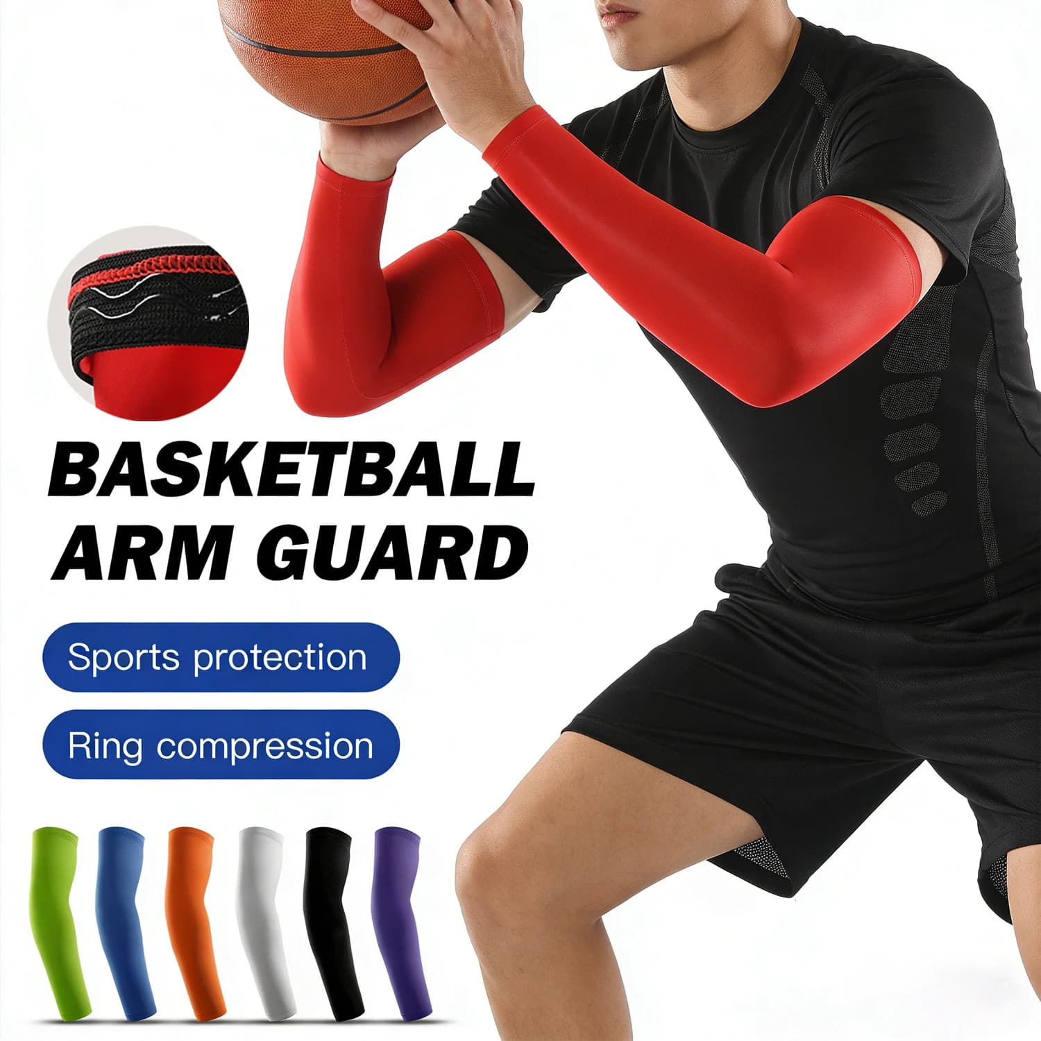 1 manicotti per braccio, manicotti per tiratore da basket per giovani adulti, avambraccio a gomito per calcio, basket, pallavolo, calcio
