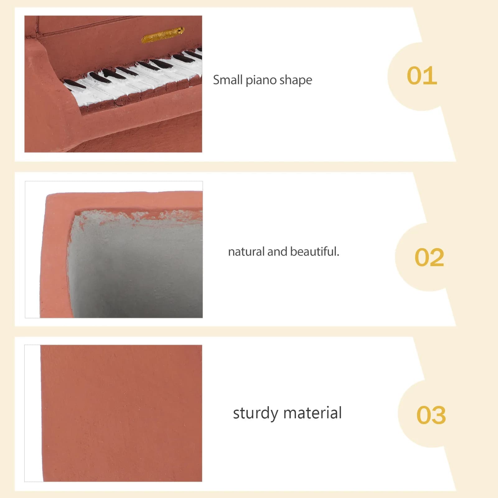 Creative Cement Piano Shape Flowerpot Succulent Planter Small Plant Container Lovely Mini Bonsai Pot Home Decoration