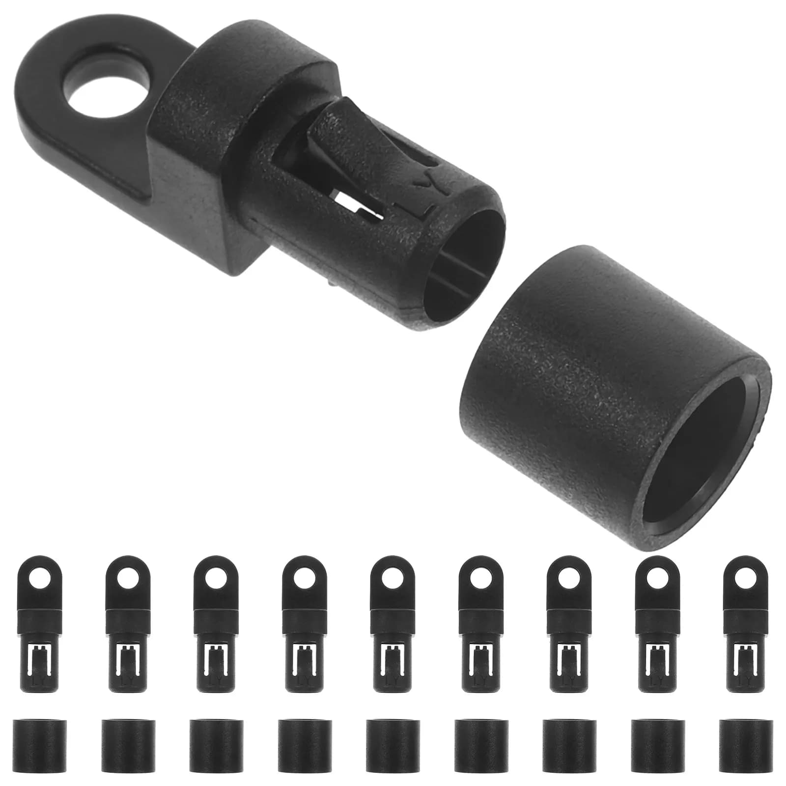 10Pcs Bungee Cord End Hooks Plastic Marine Elastic Terminal for Kayak Boat Rope Cargo Net Rod Leash Accessories