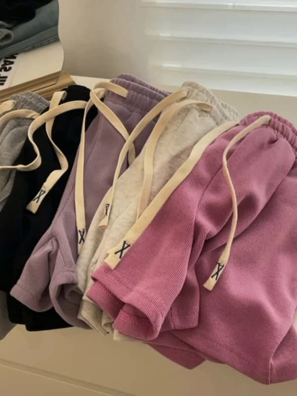 Casual Sporty Shorts Women Summer Loose Thin Home Wear Trendy Straight Leg Versatile High Waist Wide Leg Sleep Pants