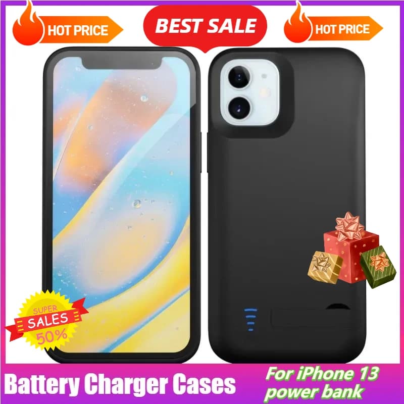 4000/5000/6000mAh per iPhone 13/13mini/13Pro/13Promax Batteria con clip posteriore Banca di alimentazione mobile