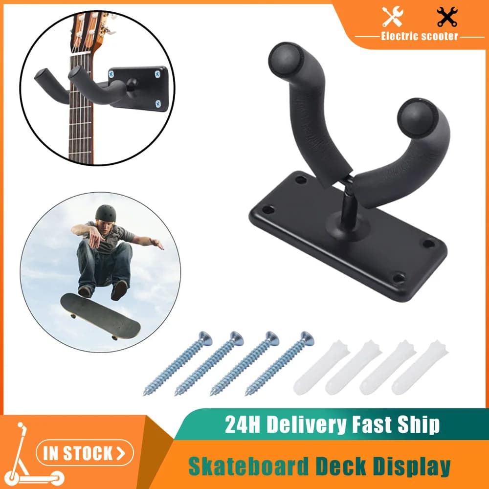 Espositore per ponte da skateboard con montaggio a parete universale, supporto da parete, appendiabiti orizzontale, espositore per longboard stabile/rugusto