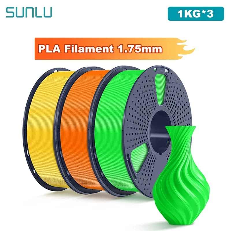 SUNLU 3KG PLA/Filament for 3D Printer Transparent Coil 1.75 mm 1000 g (2.2 pounds) Prewashed Filament without knots Suitable for most FDM printers