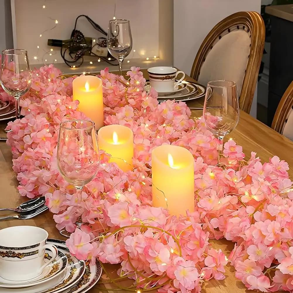Lucine di fiori di ciliegio da 2 m 20 LED Stringa di fiori di vite per matrimoni/feste/decorazioni domestiche Lucine floreali a batteria