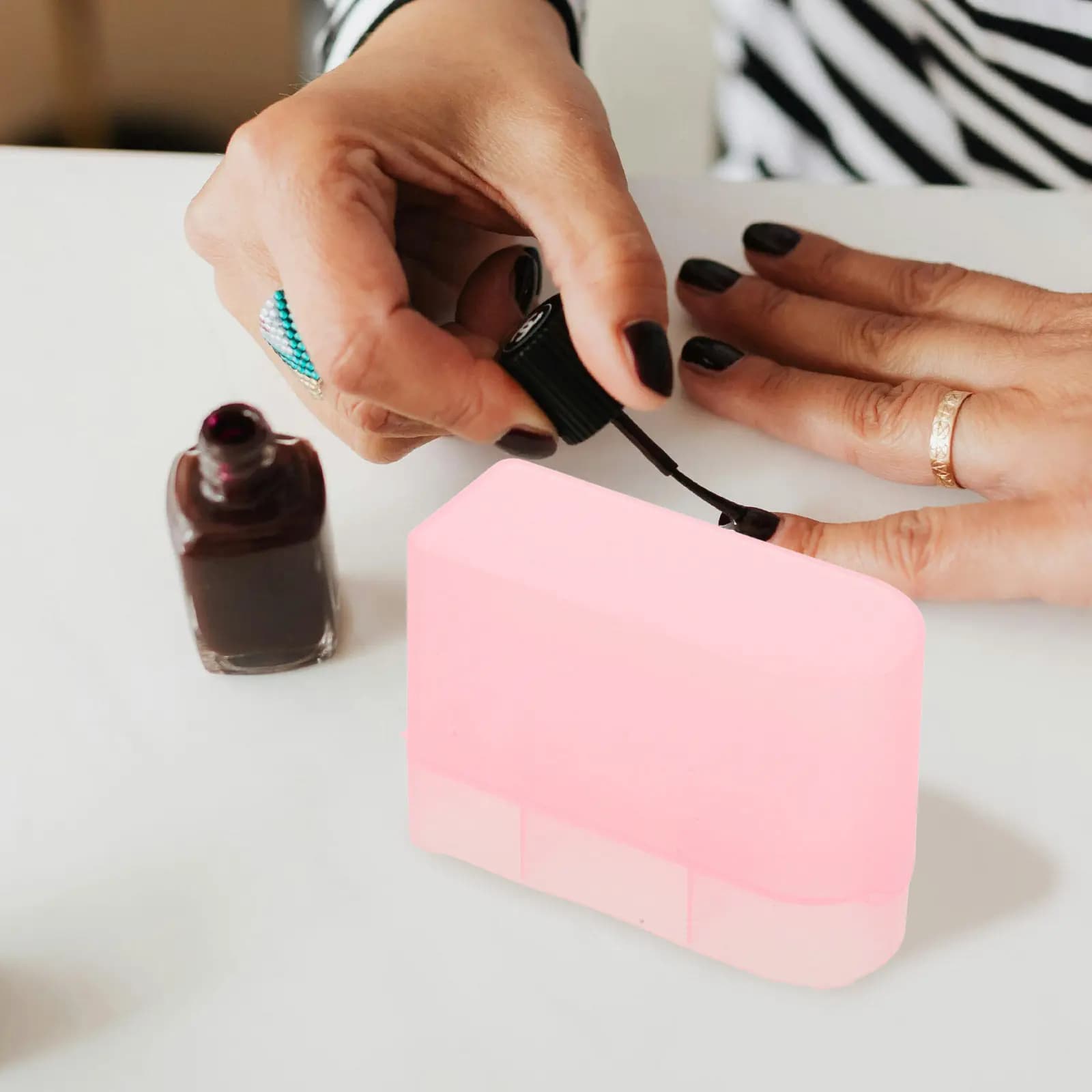 Robusto Porta Punte per Trapano per Unghie in Plastica, Scatola Porta Utensili per Manicure Professionale, Organizzatore per Formazione in Salone di Bellezza
