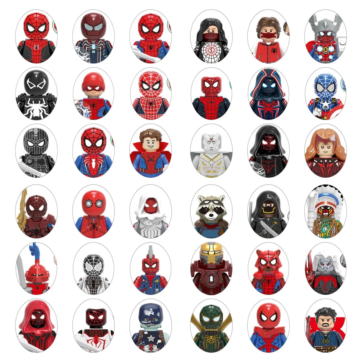 Blind Box Mini Building Blocks X0282 Personaggi Big Goblin Spiderman Iron Man Venom Captain Hawk Deadpool Armor Regali di Natale Giocattolo