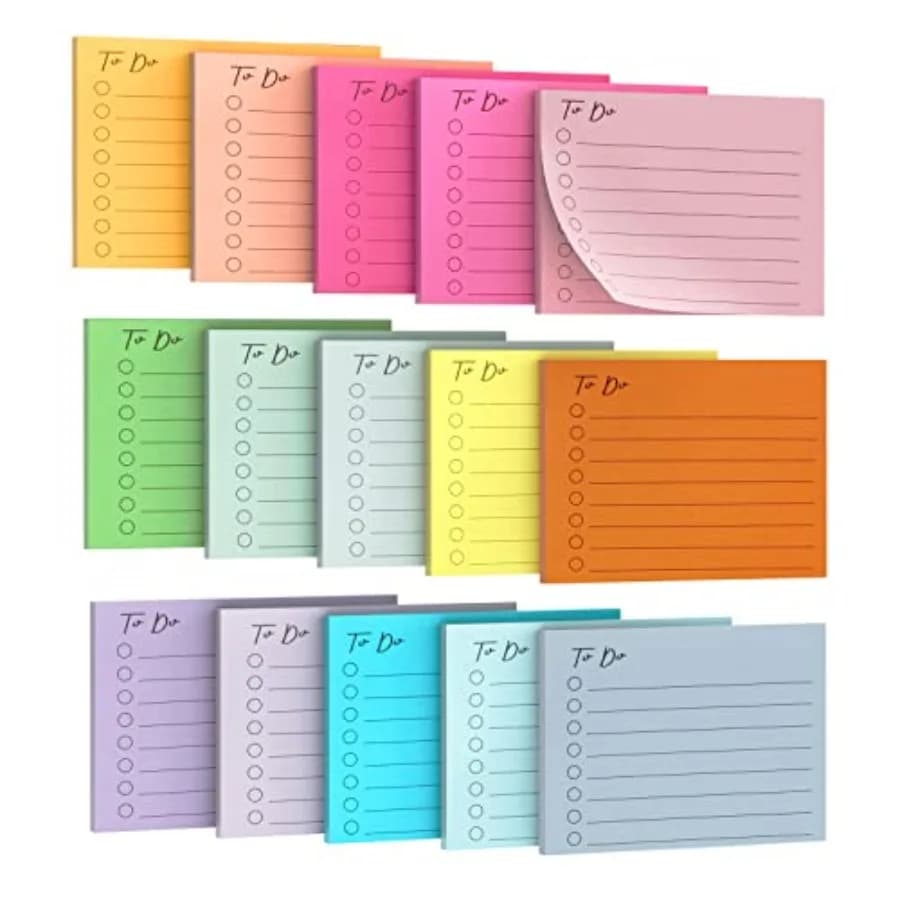 Pack Lined Sticky Notes, 3"x4", 750 Sheets, to Do List Notepad, Sticky Notes with Lines, Colors, Square Sticky Notes for Office