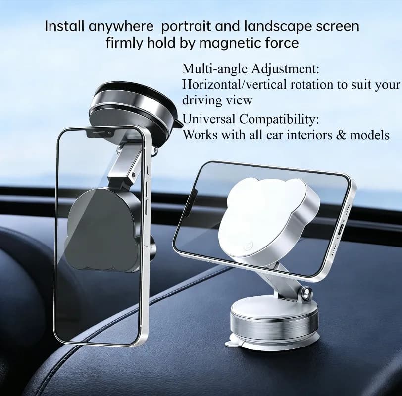 Supporto Magnetico per Telefono da Auto a Forma di Nuvola con Ventosa a Vuoto 360° ° Supporto Girevole da Cruscotto per iPhone 17-12 Pro Max e Smartphone Android