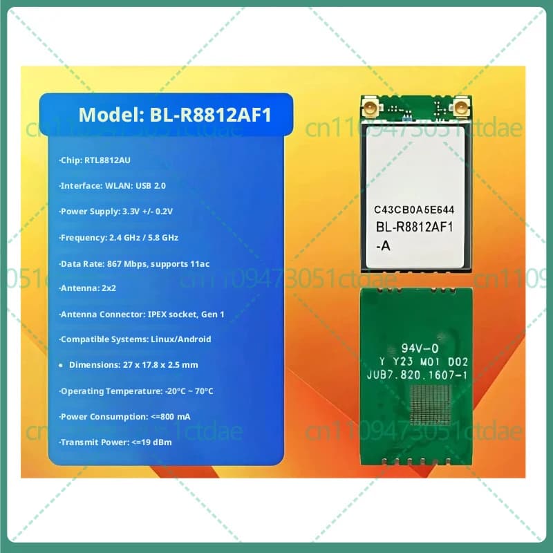 Modulo WiFi Gigabit Dual Band 5G ad Alta Potenza Realtek RTL8812AU per Raspberry Pi, Drone FPV, OpenIPC, Trasmissione Video Wireless