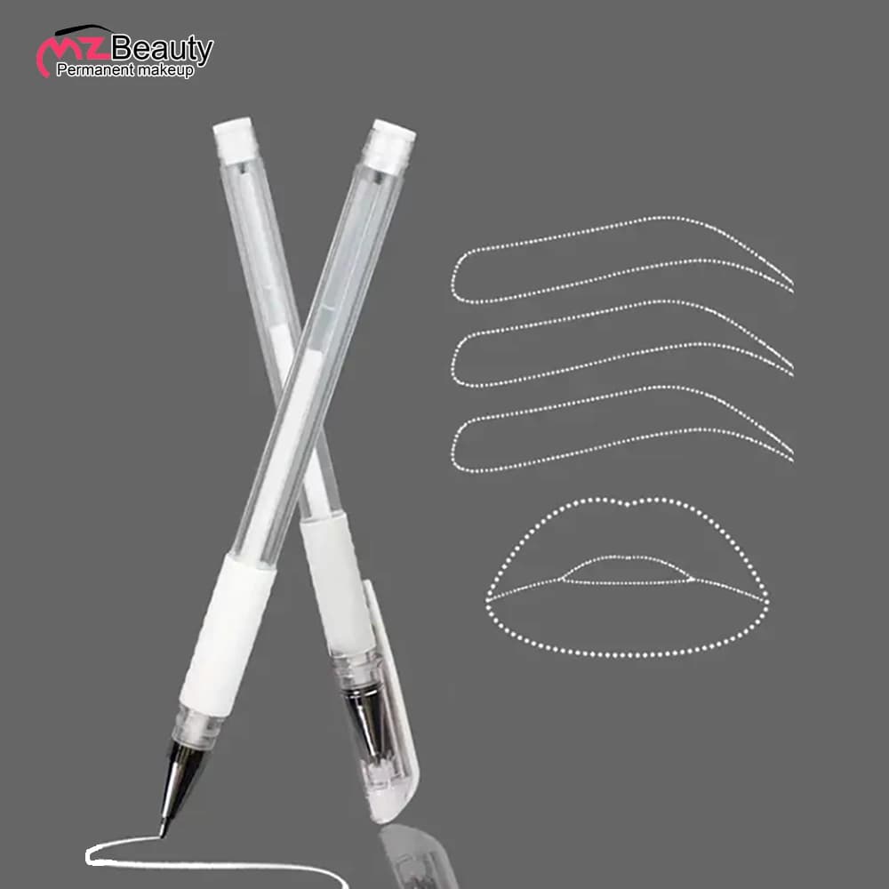2PCS Eyebrow Pen Microblading Surgical Leather Permanent Makeup Supply White Surgical Scratch Tool Tattoo Accessories Pen