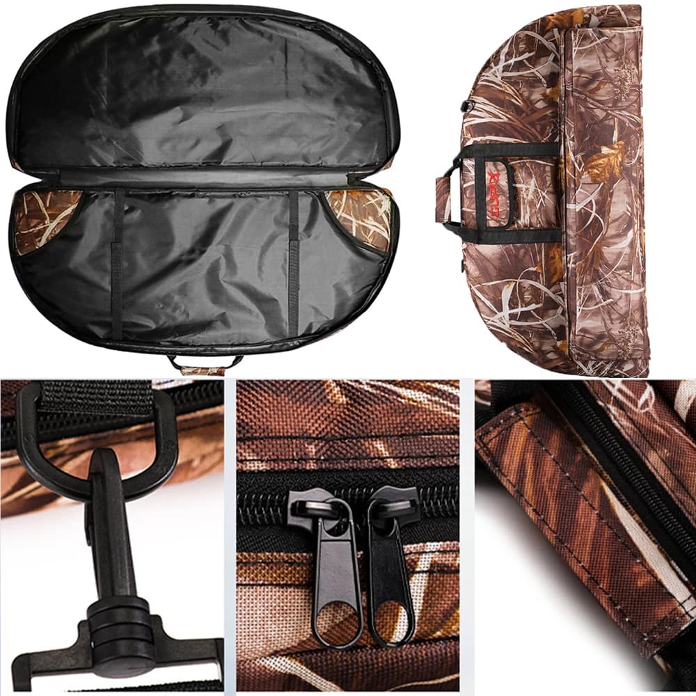 Archery Compound Bow Bag Canvas Holder Carry Quiver Case Adjustable Shooting Hunting Target Accessories