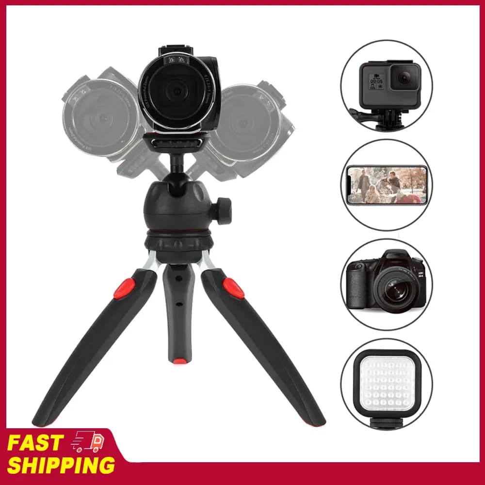 Andoer H20 Mini Treppiede da Tavolo Portatile Pieghevole per Telefono e Fotocamera con Testa a Sfera Rimovibile e Vite da 1/4 di Pollice