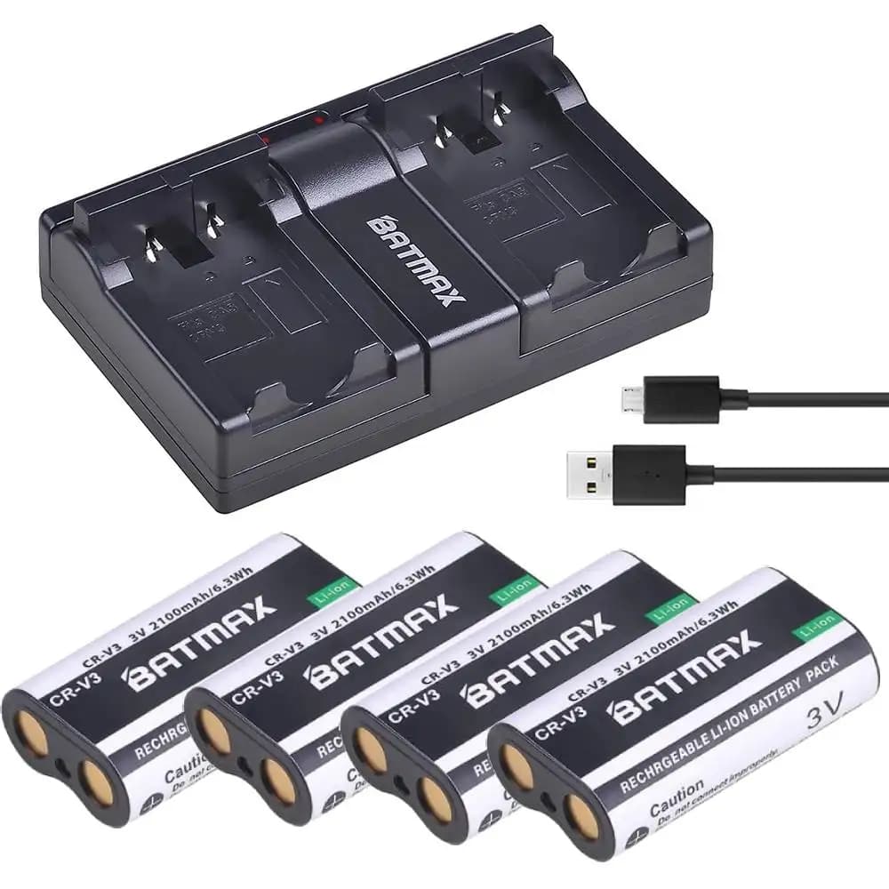 Batteria Batmax CR-V3 CR V3 2100mAh + caricatore doppio per Kodak EasyShare C340 C310 C433 CW330 C875 Zoom CD50 CX7530 DX6440 D4104