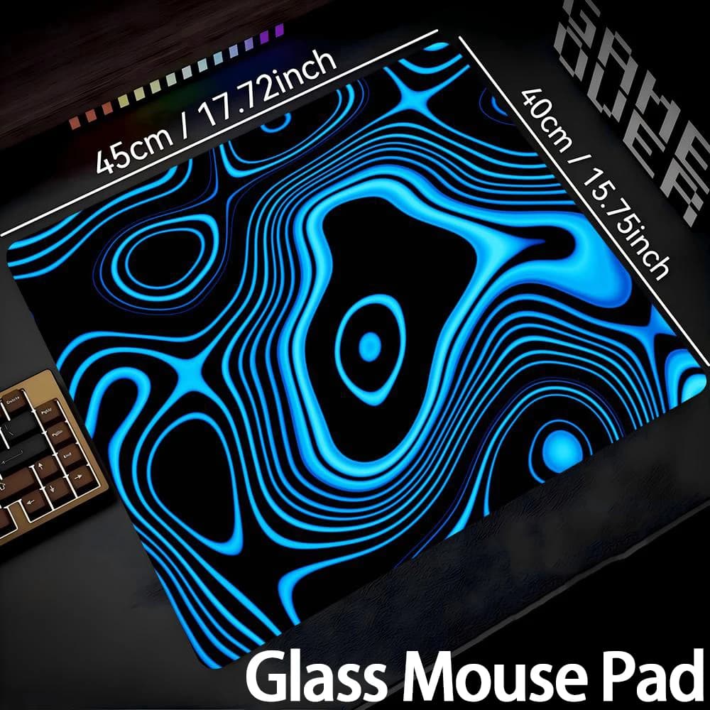Luxury Fluid Glass Mouse Mat, Smooth and Resistant Keyboard Mat, Custom E-sports Gaming Accessories