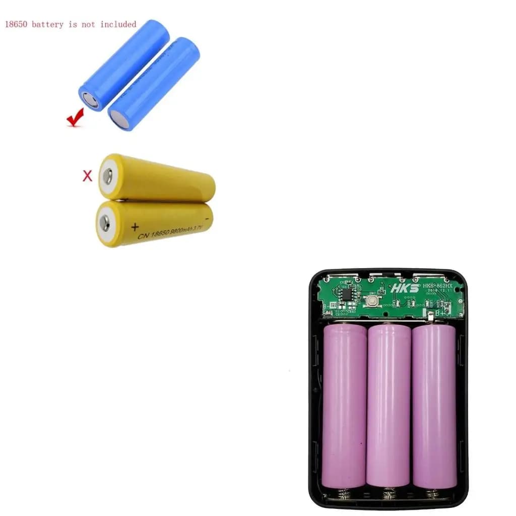DIY 3x18650 Battery Cases Quick Charge Outer Plastic Shells Power Bank Shells Portable External Boxes Without Battery