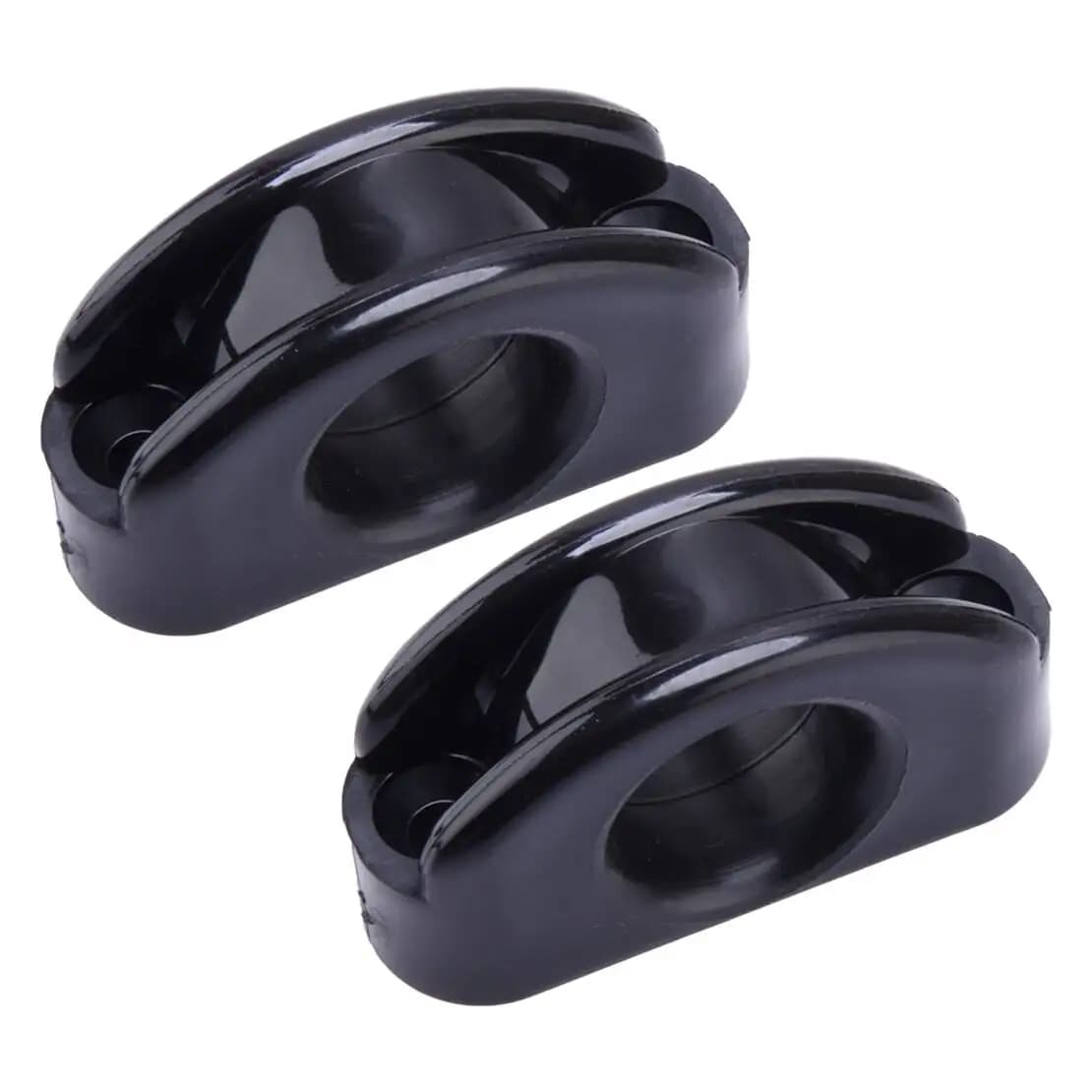 Nero 2 pezzi nylon ponte occhio paddle bullseye linea cavo corda guida puleggia adatta per barca marina yacht kayak canoa