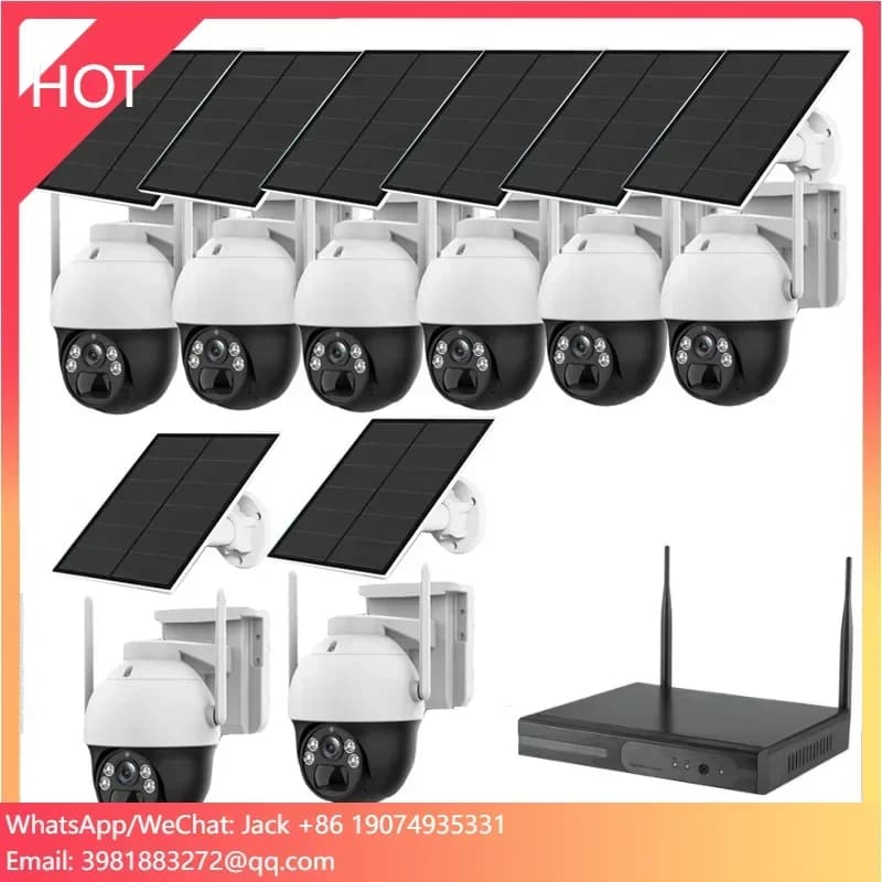 8CH 4MP Wifi NVR Kit Telecamera solare Wireless Esterna Impermeabile Cctv Sorveglianza IP Batteria Sistema di telecamere di sicurezza solare