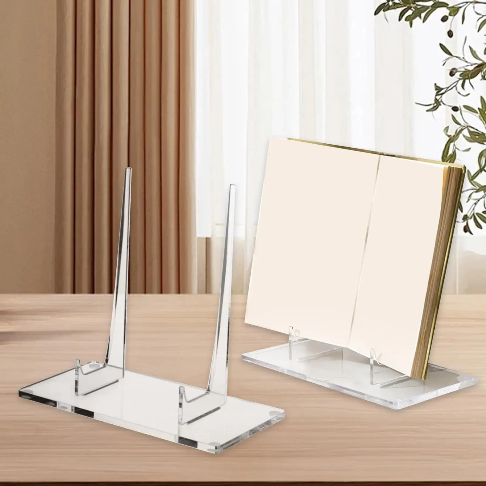 Acrylic Display Stand Clear Plate Holder Easel for Picture Frame Book Art Shelf Home Decoration