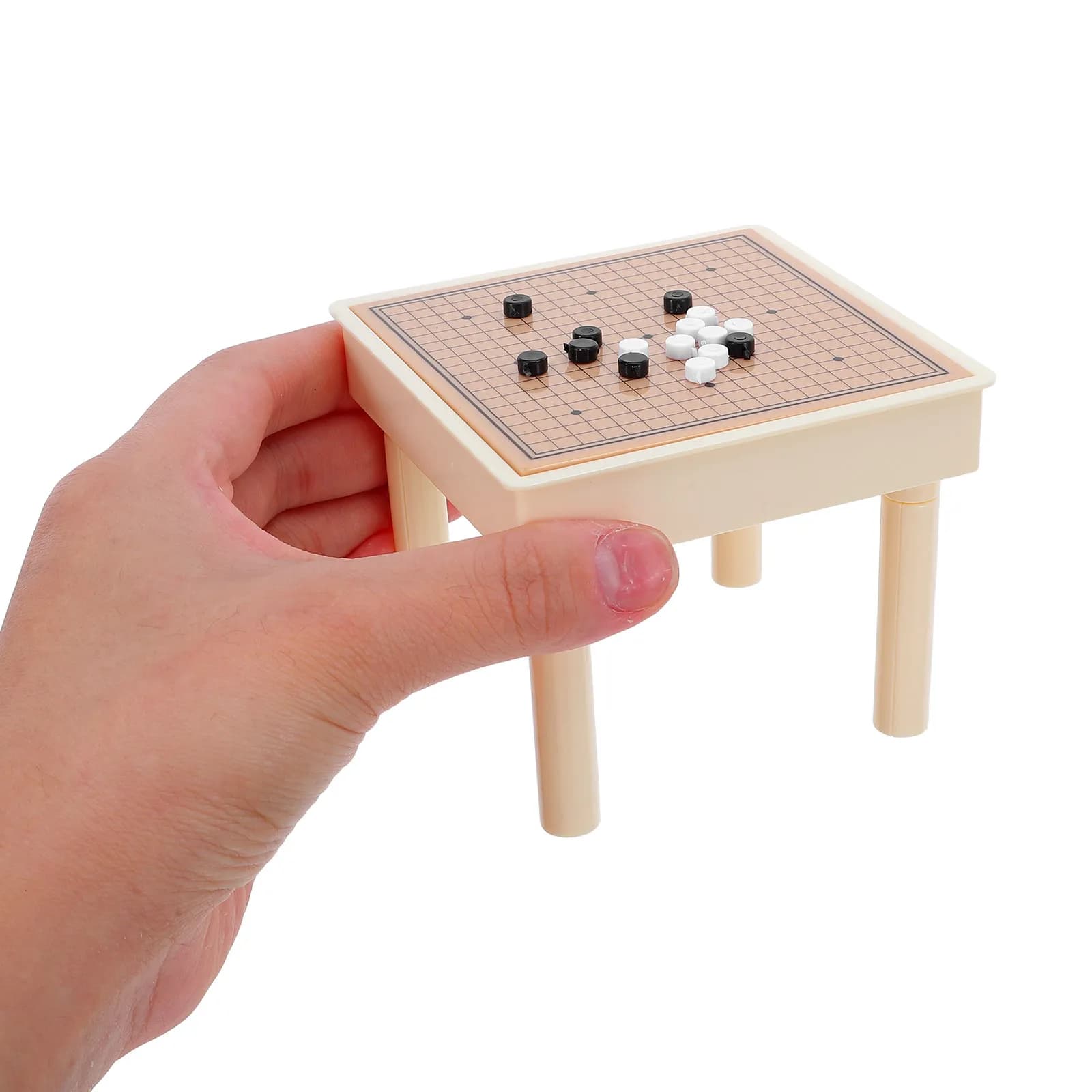 1Set Miniature Dollhouse Chess Table and Chairs Set Realistic Simulation Furniture for Creative Play Board Game Decor Mini