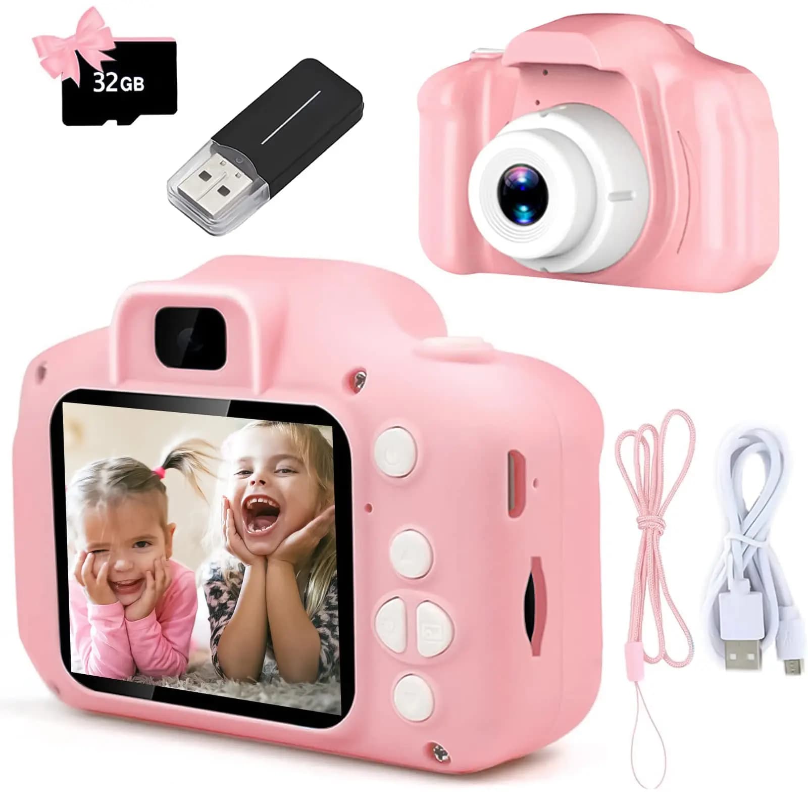 Giocattoli per fotocamere per bambini Mini videocamere per selfie digitali HD Giocattolo educativo per fotografia all'aperto portatile per bambini Regali di Natale