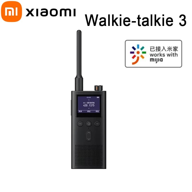 Xiaomi Walkie Talkie 3 Schermo a colori da 1,77 "Potenza 5W UV Dual Mode Radio FM Altoparlante 13 giorni in standby Sicurezza esterna per Mi Home APP
