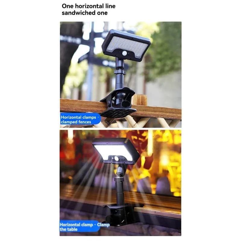 A59Z-Luce solare con sensore di movimento a clip, lampada da parete a LED impermeabile IP65 per esterni per lampione da campeggio per tende da giardino