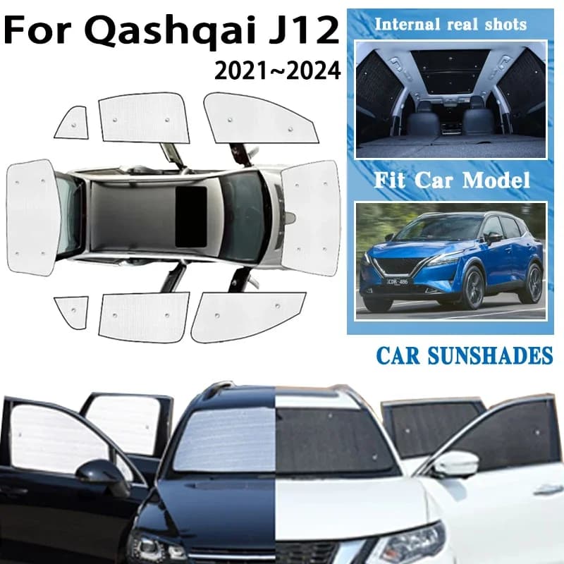 Misura Per Nissan Qashqai J12 MK3 2021 2022 2023 2024 Auto Tende Da Sole Copertura Anti-Uv Protezione Solare Finestra Coperture Tende Da Sole Accessori