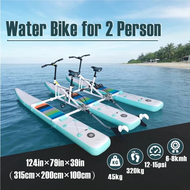 Outdoor Favorite Floating Water Bike, Quick Installation, 12-15 PSI, 6-8 km/h, Lightweight, for two persons