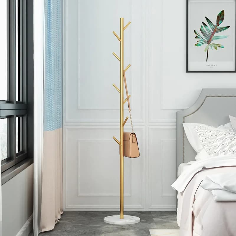 Appendiabiti in Marmo da Terra per Camera da Letto, Stand Moderno Minimalista per Borse e Vestiti, per Uso Domestico