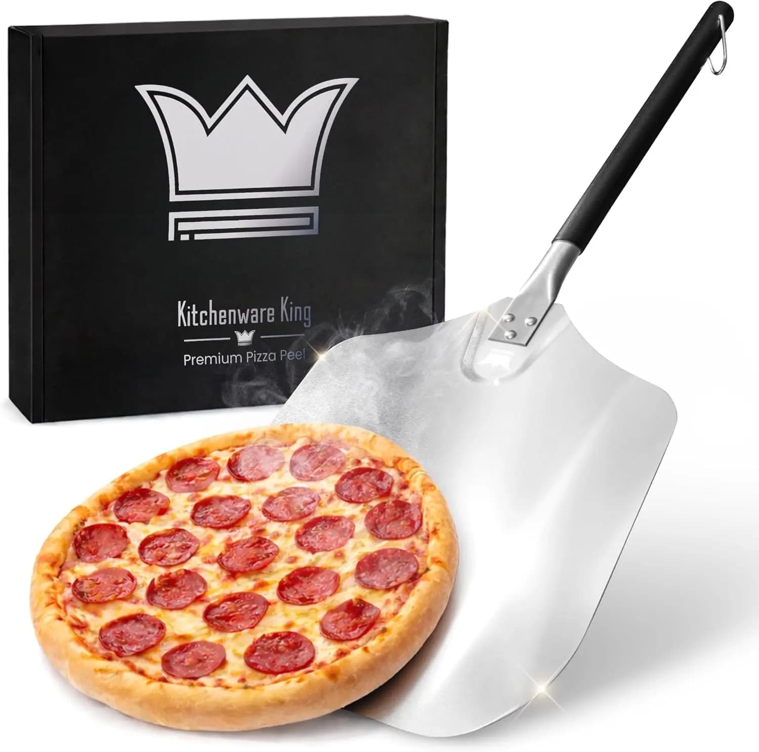 Pala per Pizza Premium da 12 Pollici per Crosta Croccante, Paletta Antiaderente per Cottura su Acciaio e Pietra