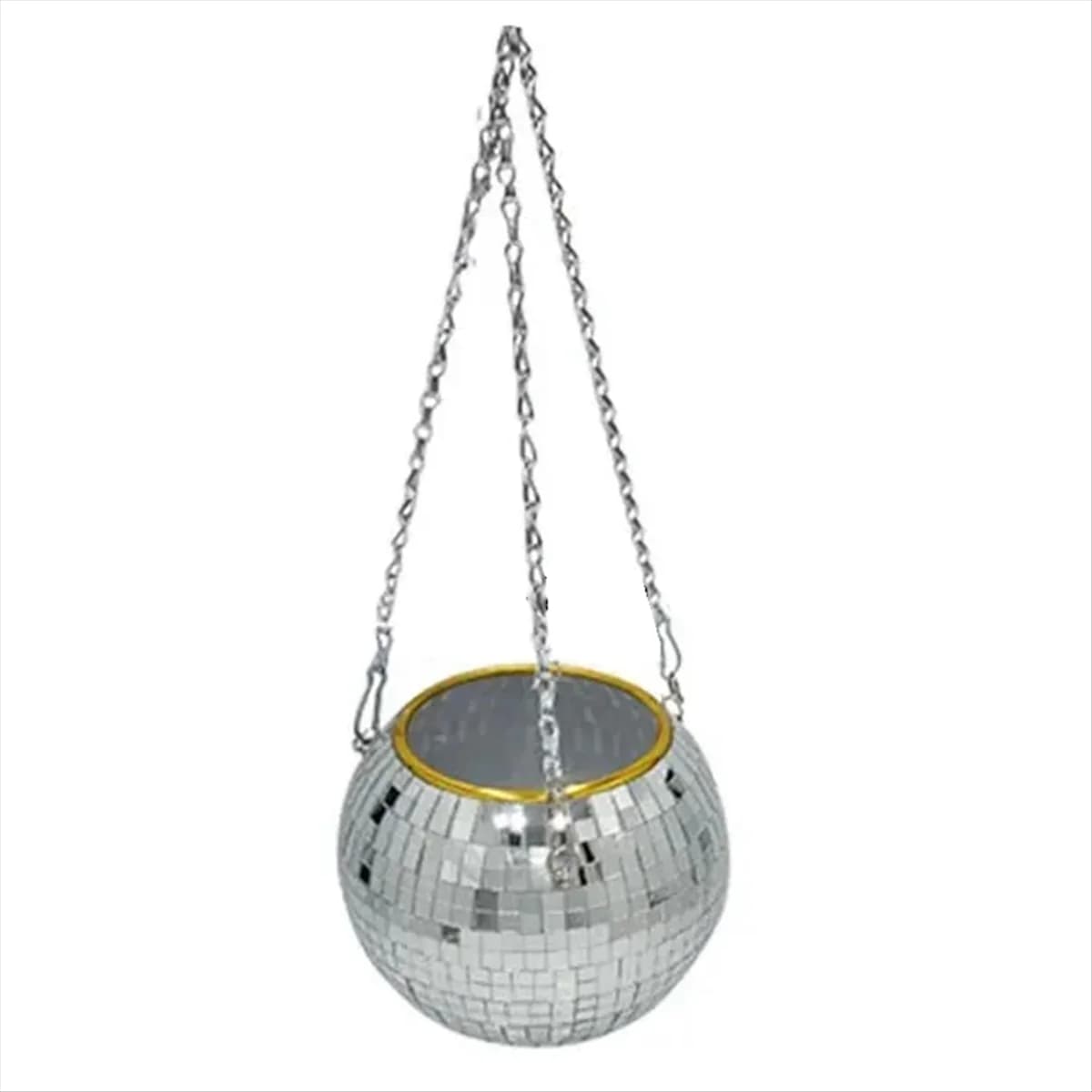 Round flower vase with disco ball, hanging basket, plastic mirror, plant pot, succulent flower pot, 10 cm