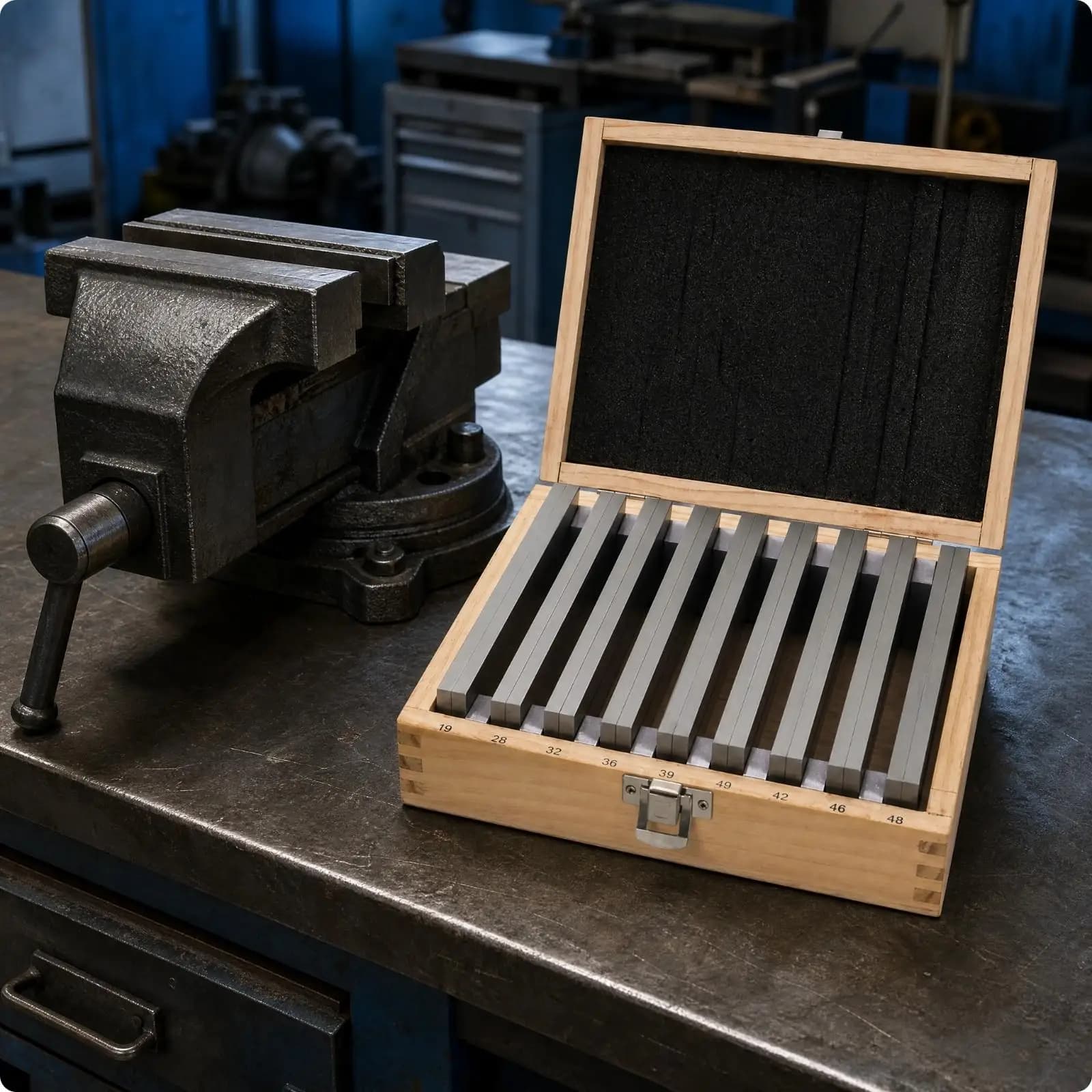 18 Pieces Parallel Leveling Block | Equal-Height Construction, Clear Marked Identification, Parallel Block with Wooden Storage