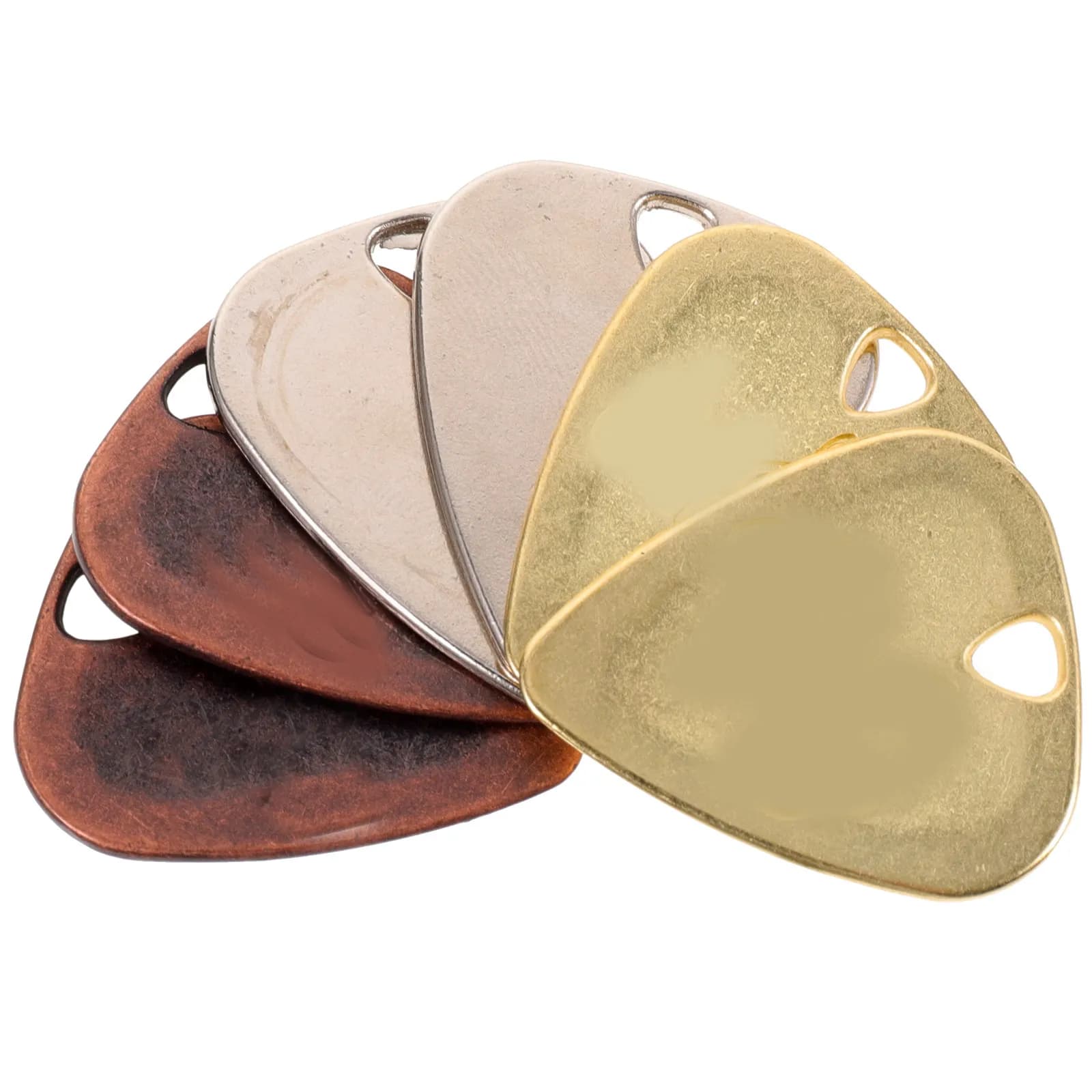 Set di 6 Plettri per Chitarra in Lega di Zinco ad Alte Prestazioni, Resistenti allo Strappo, per Lunghe Sessioni di Pratica, per Chitarra Acustica, Elettrica e Basso