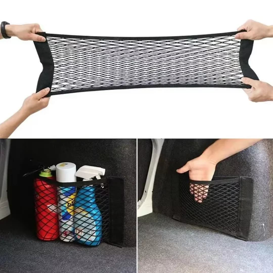 Car Trunk Double-layer Mesh Pocket Storage Mesh Bag Car Back Rear Trunk Organizer Vehicle Supplies